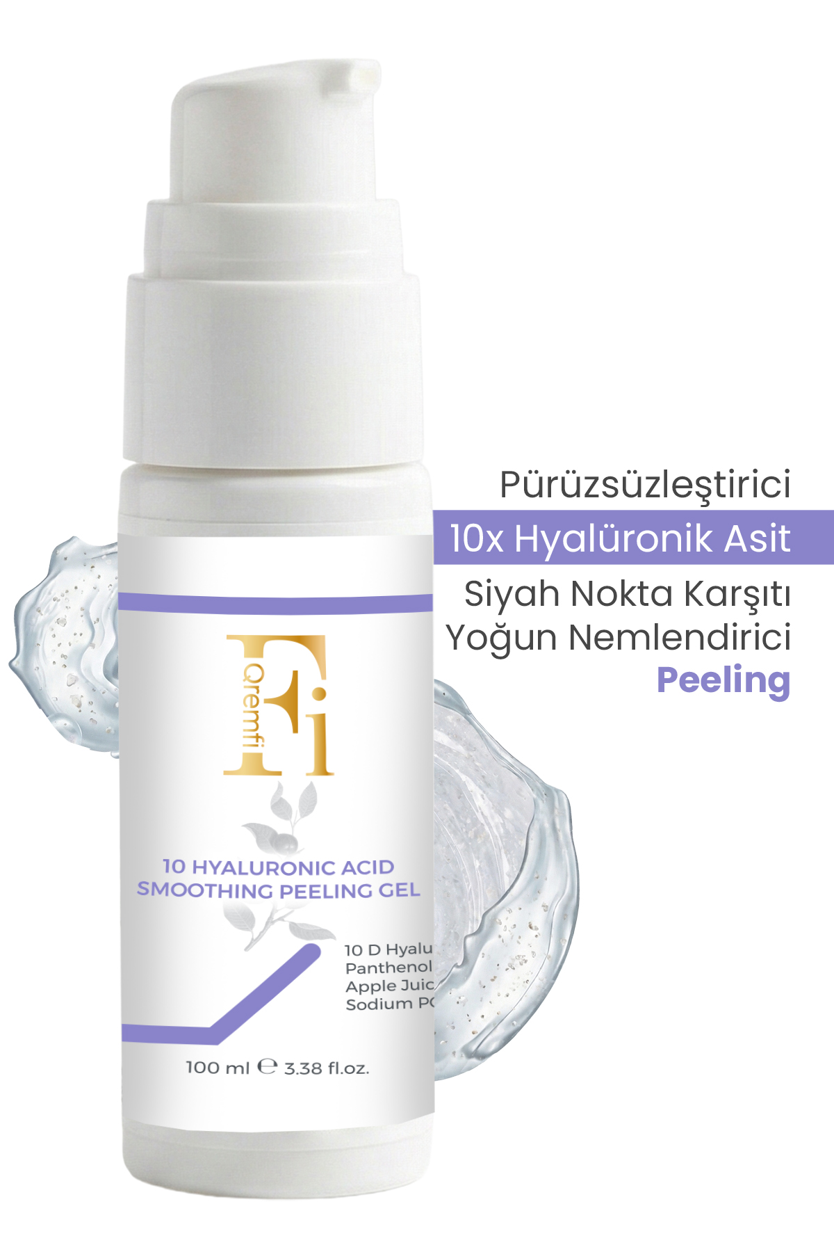 Qremfi 10 Farklı Hyalüronik Asit İçeren Pürüzsüzleştirici ve Yoğun Nemlendirici Jel Peeling 100 ml