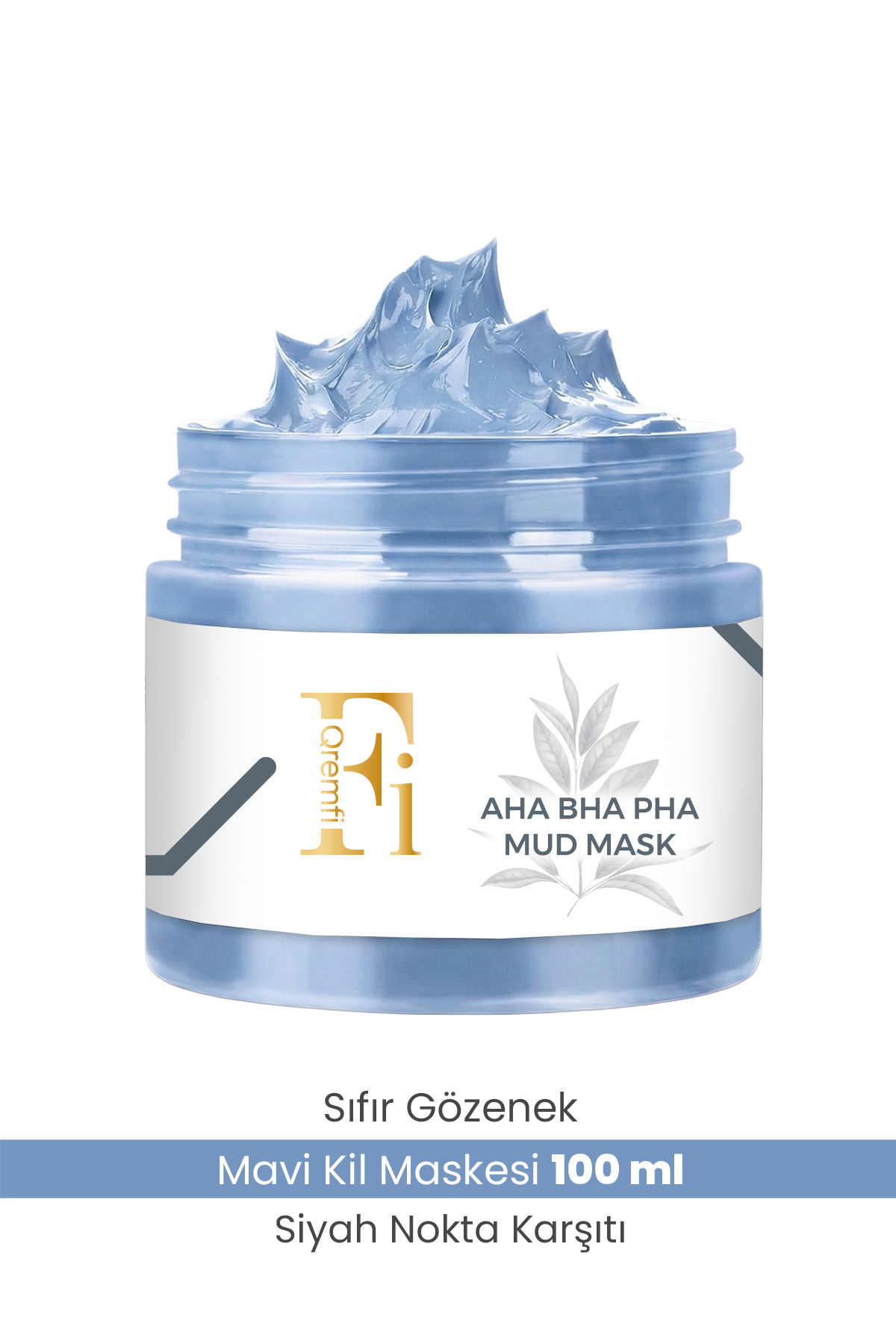 Qremfi Sıfır Gözenek Siyah Nokta Mavi Kil Maskesi | AHA + BHA+PHA 100 ml