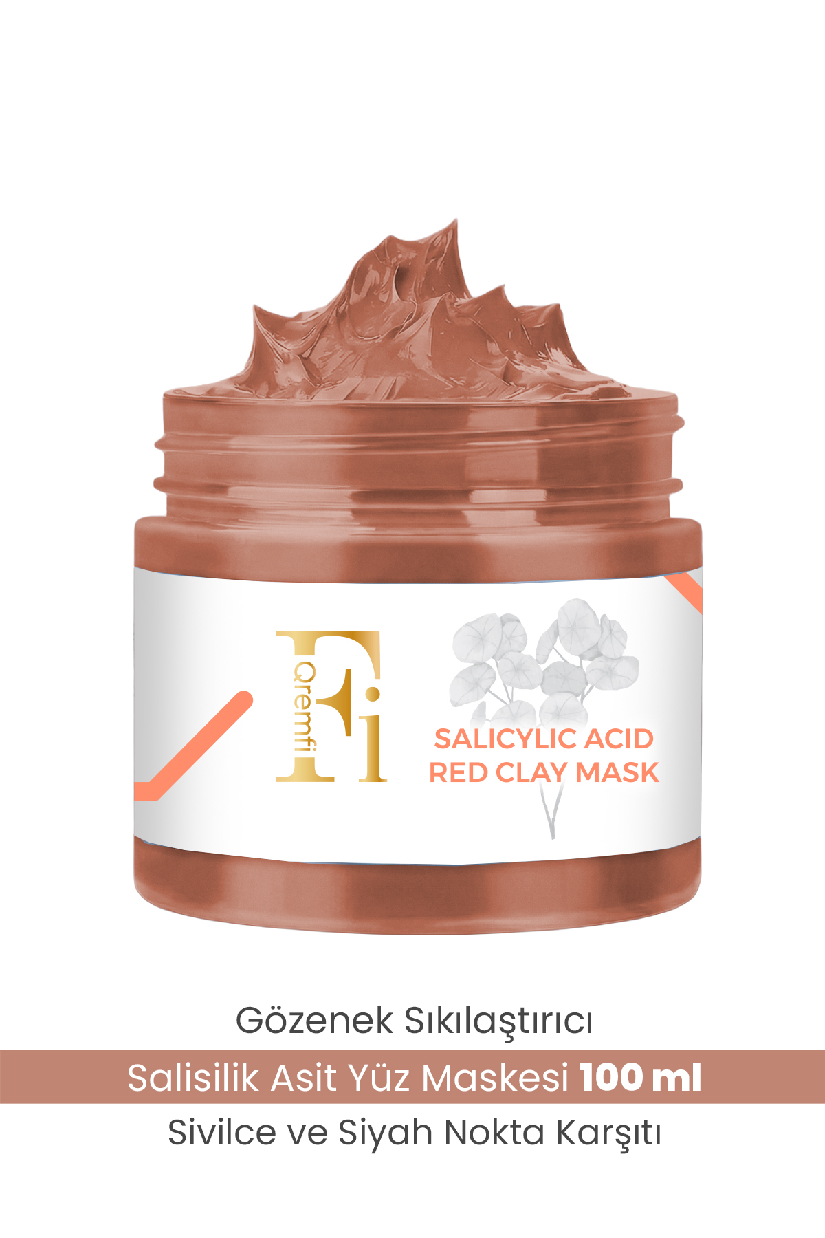 Gözenek Sıkılaştırıcı, Siyah Nokta Karşıtı Salisilik Asit BHA Kırmızı Kil Maskesi 100 ml